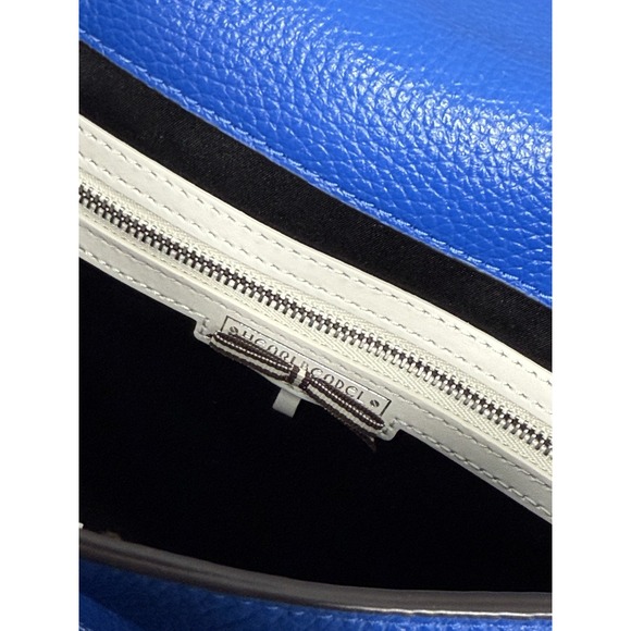 Henri‎ Bendel Rivington Flap Shoulder Bag Colorblock Black / Blue / White - Picture 11 of 13